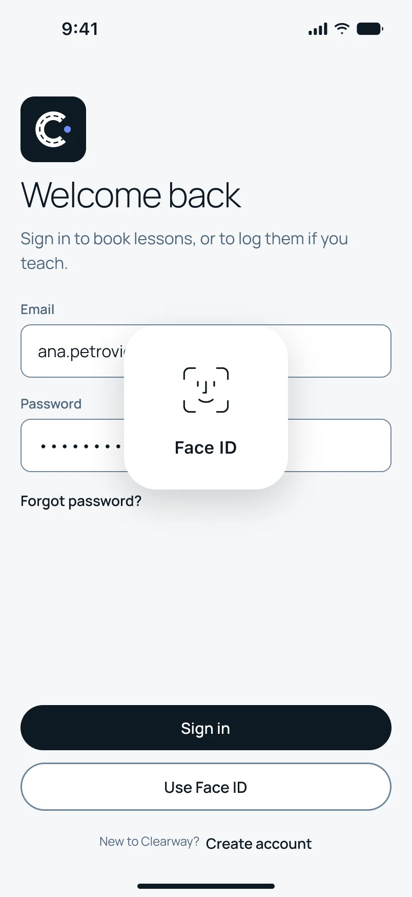 Sign in with Face ID